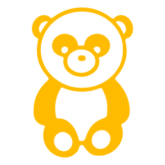 Sitting Big Nose Panda Decal (Yellow)